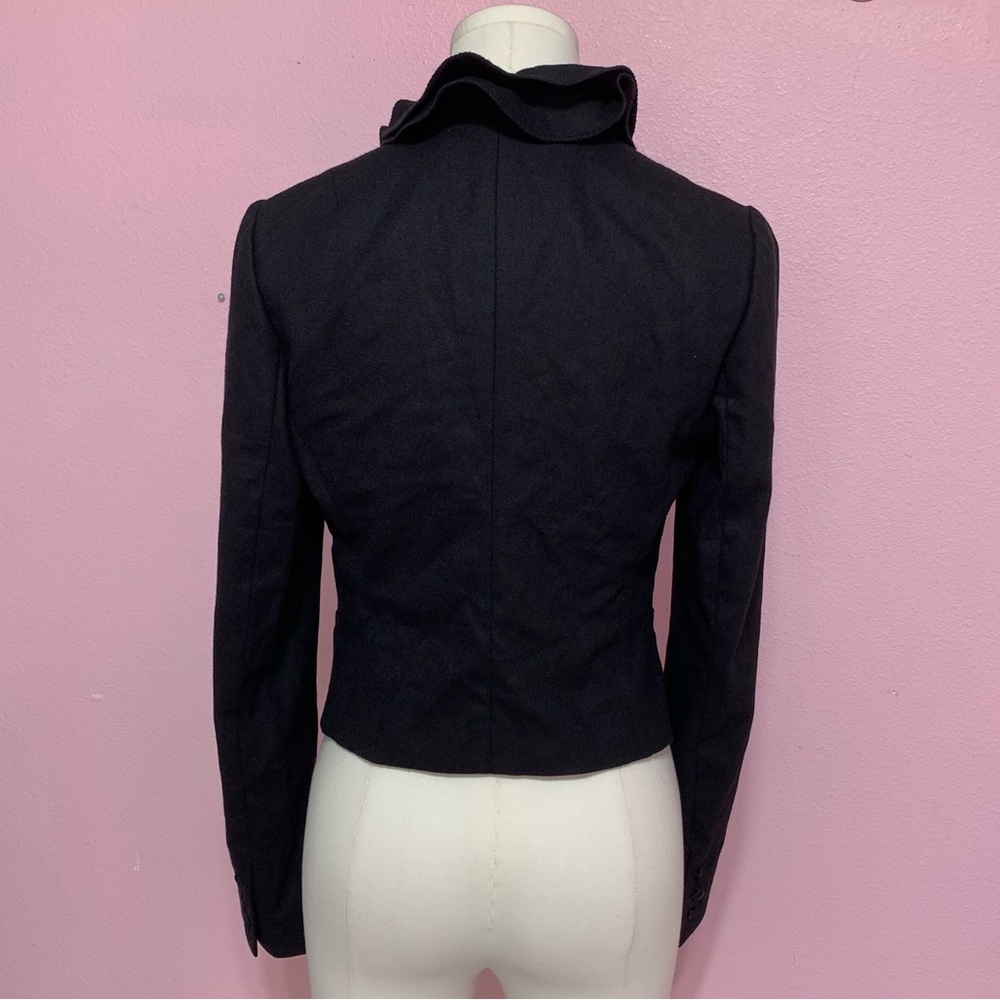 Rebecca Taylor Black Button Down Jacket/Blouse With Ruffle Detail 6 - Picture 3 of 13